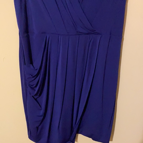BCBG dress asymmetrical drape with sheer panels -NWT - Picture 4 of 6